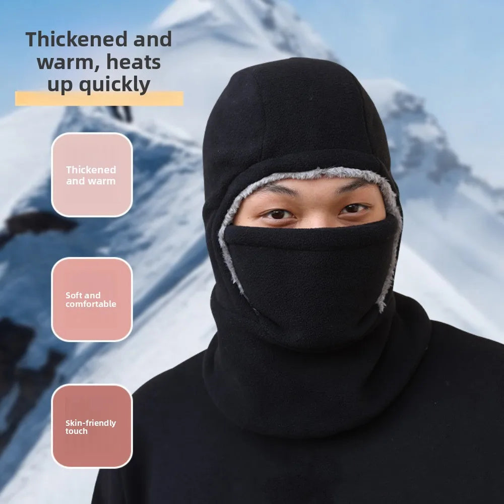 Neck Protection Balaclava Cycling Cap Fleece Thermal Warm Hat Mask Cold-proof Thicken Ski Windproof Cap Winter