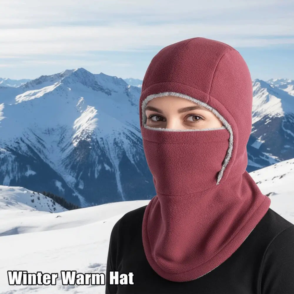 Neck Protection Balaclava Cycling Cap Fleece Thermal Warm Hat Mask Cold-proof Thicken Ski Windproof Cap Winter