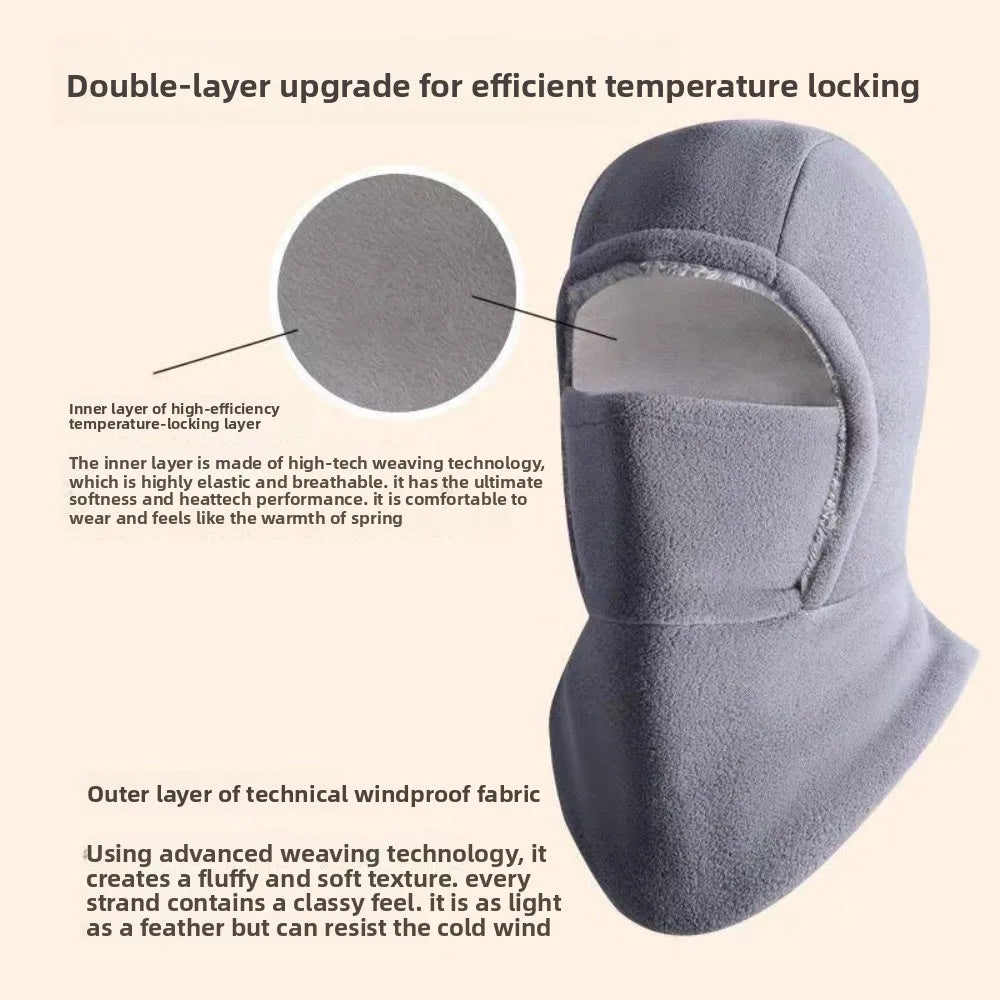 Neck Protection Balaclava Cycling Cap Fleece Thermal Warm Hat Mask Cold-proof Thicken Ski Windproof Cap Winter